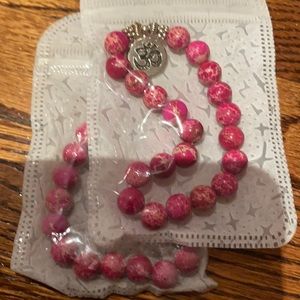 Set of two fun pink bead bracelets